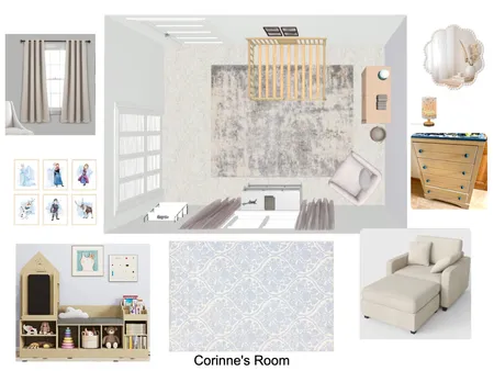 Corinne's Room Interior Design Mood Board by LUX WEST I.D. on Style Sourcebook