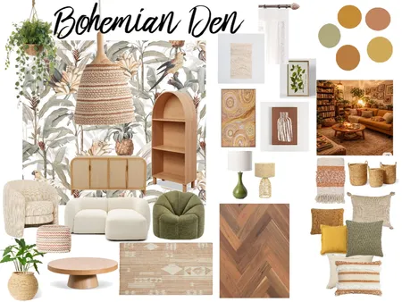 Boho Den Interior Design Mood Board by KatMerc on Style Sourcebook