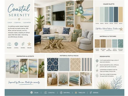 Coastal Serenity Interior Design Mood Board by Amelina