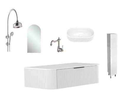 white bathroom 50s curves Interior Design Mood Board by shaggazza