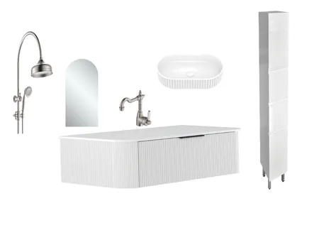 white bathroom 50s curves Interior Design Mood Board by shaggazza
