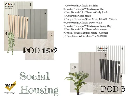 Social Housing Interior Design Mood Board by TOGET DESIGN