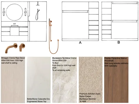 Mangan - Bed 2 Ensuite & WIR Board Interior Design Mood Board by Styled Interior Design