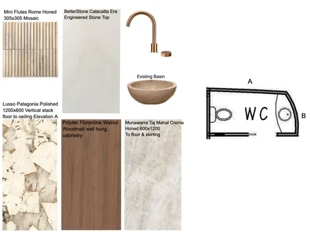 Mangan - WC Board Interior Design Mood Board by Styled Interior Design