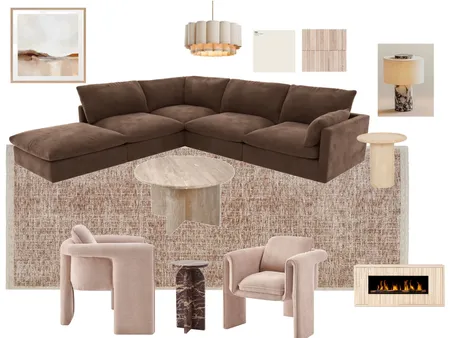 Living room Fireplace Chocolate Travertine Interior Design Mood Board by serenehomedesign on Style Sourcebook
