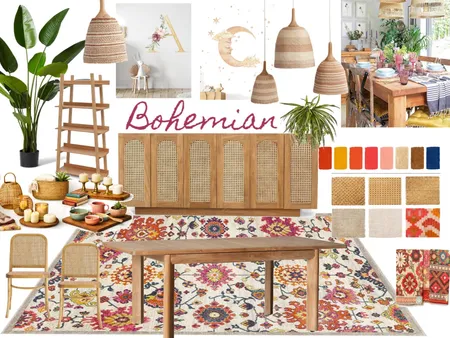 Client B Bohemian Dining Room Interior Design Mood Board by Bonnieho