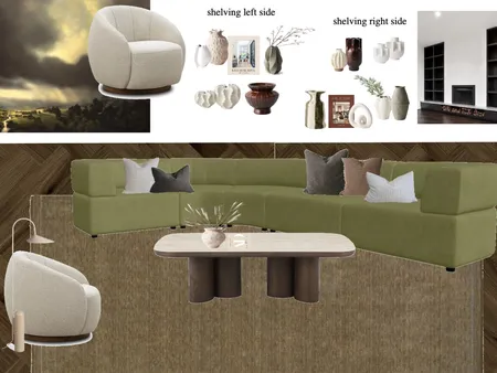 Project Nicholls - final main living (revision one) Interior Design Mood Board by Meraki Interiors