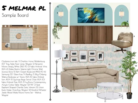 Melmar Living Room Sample Board Interior Design Mood Board by JaydeInteriors