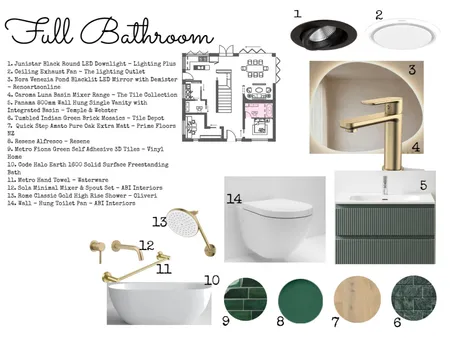Mood Board Module 9 - Full Bathroom Interior Design Mood Board by goodall.edit.design