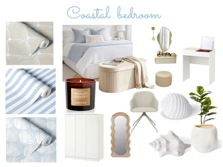 coastal bedroom Interior Design Mood Board by sophiamalaver