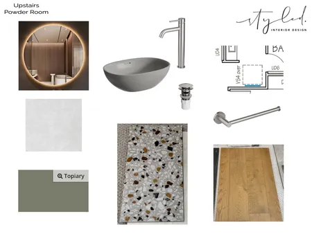 Jones - Upstairs Powder Room Product Board Interior Design Mood Board by Styled Interior Design