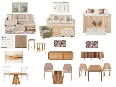 Lounge + Dining Room Interior Design Mood Board by IIDR Interior Design
