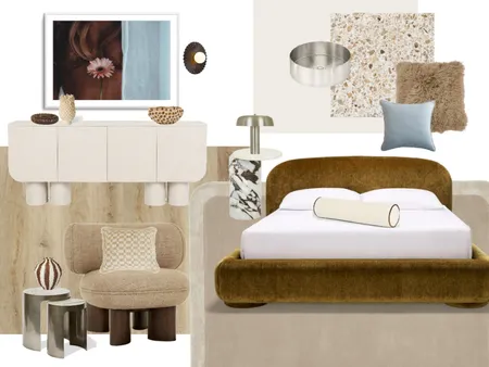 Bedroom + Bathroom Interior Design Mood Board by Genevieve Erougian