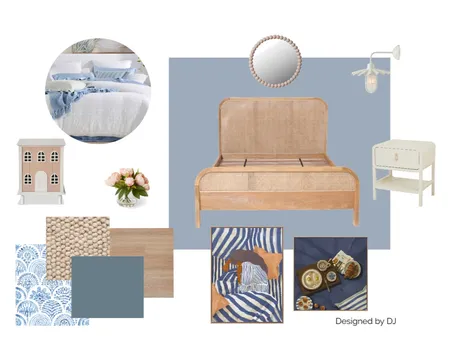 Blue n White Tweens Bedroom Interior Design Mood Board by DebJordan101@gmail.com