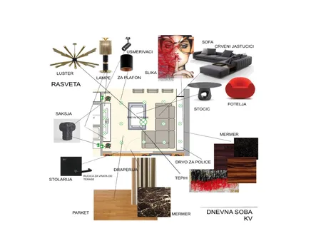 KV dnevna soba diplomski Interior Design Mood Board by kalence333