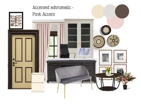 Color Harmony: Accented Achromatic (Pink accent) Interior Design Mood Board by Ann Clariz Yap-Arcilla