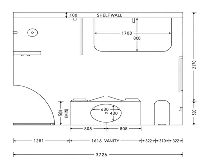 Mangan Bathroom Floorplan Interior Design Mood Board by Styled Interior Design