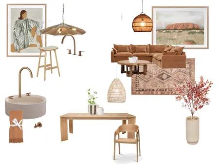 boho contemporary concet 2 Interior Design Mood Board by GuadaMaceGoy