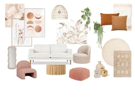 Boho Living Mood Board Interior Design Mood Board by carolynporteous