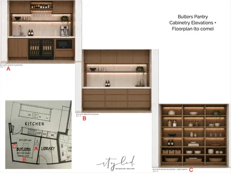 Mangan - Butlers Cabinetry Elevations Interior Design Mood Board by Styled Interior Design