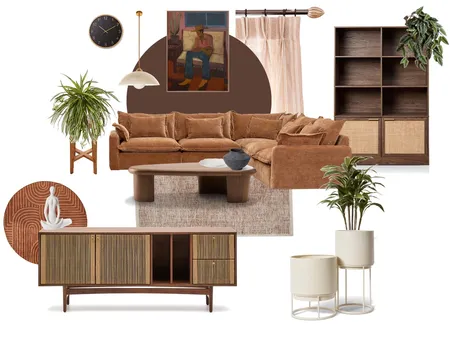 warm toned living Interior Design Mood Board by teangiford