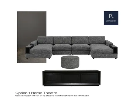 Home Theatre Option 1- Barcelona Lounge Interior Design Mood Board by MaryV