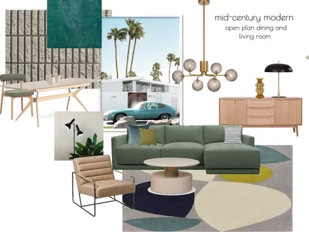 mid century modern living room Interior Design Mood Board by janet schmidt