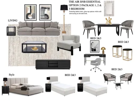 THE AIR BNB ESSENTIAL OPTION 2 PACKAGE Interior Design Mood Board by Nueproperty