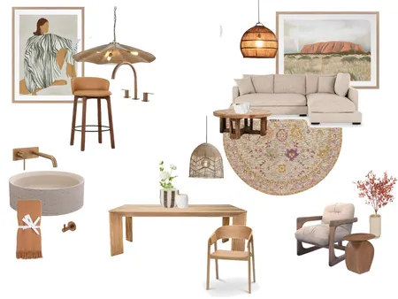 boho contemporary concet 2 Interior Design Mood Board by GuadaMaceGoy