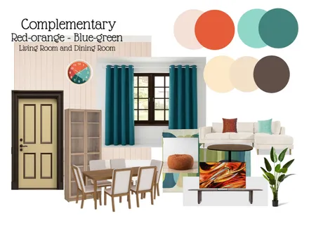 Color Harmony: Complementary (Red-orange:Blue-green) Interior Design Mood Board by Ann Clariz Yap-Arcilla
