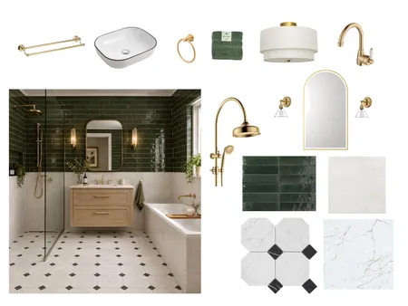 French Bathroom Mood Board Interior Design Mood Board by Linlin Interiors
