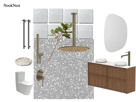 Main Bathroom Interior Design Mood Board by NookNest Pty Ltd