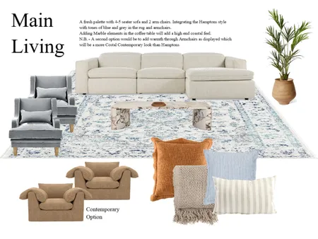 Main Living Interior Design Mood Board by Annie May Interiors