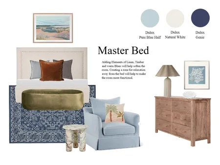 Master Bedroom Interior Design Mood Board by Annie May Interiors