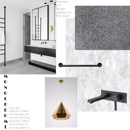 Monochrome Bathroom Interior Design Mood Board by DOT + POP on Style Sourcebook