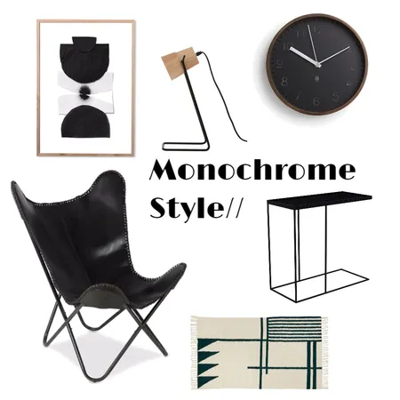 Monochrome Style Interior Design Mood Board by Katy Thomas Studio on Style Sourcebook