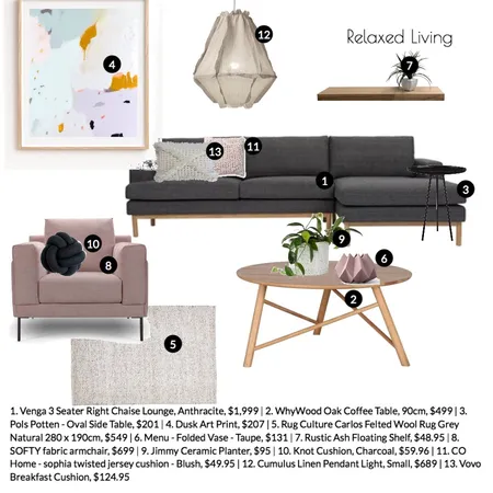 Relaxed Living Interior Design Mood Board by offtheshelf_ on Style Sourcebook