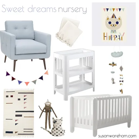 Sweet dreams nursery Interior Design Mood Board by www.susanwareham.com on Style Sourcebook