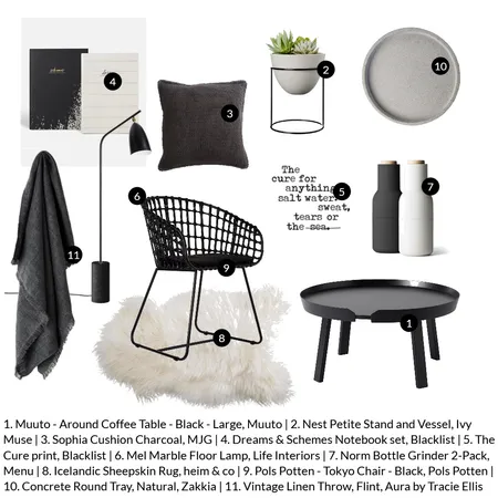 Tan &amp; Black Interior Design Mood Board by Rebecca Kurka on Style Sourcebook