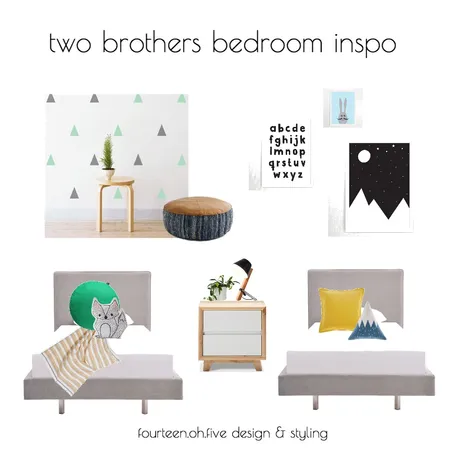 two brothers bedroom inspo Interior Design Mood Board by fourteen.oh.five on Style Sourcebook