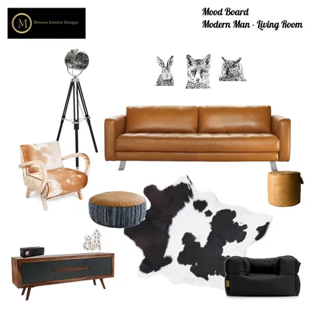 Modern Man - Living Room Interior Design Mood Board by Elisha on Style Sourcebook