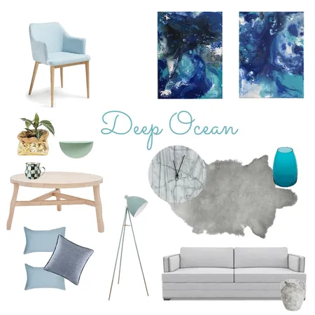 Deep Ocean Interior Design Mood Board by artdesigncolour on Style Sourcebook