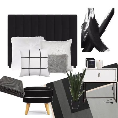 Monochrome bedroom Interior Design Mood Board by Kirsty on Style Sourcebook