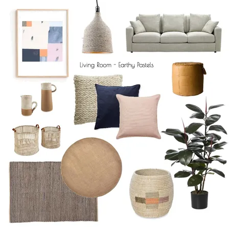 Living Room - earthy pastels Interior Design Mood Board by Nook on Style Sourcebook