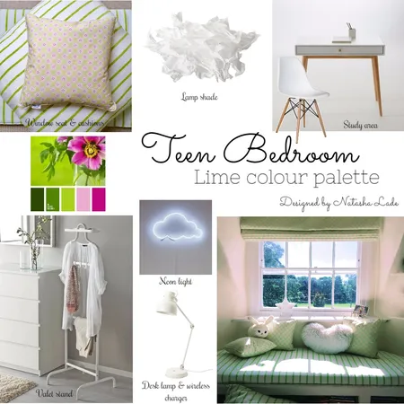Teen Bedroom, Lime Colour Palette Interior Design Mood Board by NatashaLade on Style Sourcebook