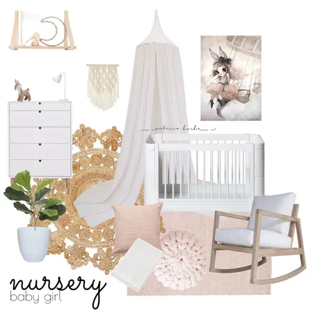 Nursery (Girl 2) Interior Design Mood Board by Rebecca Kurka on Style Sourcebook