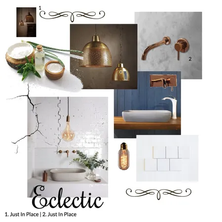 Eclectic Bathroom Interior Design Mood Board by Just In Place on Style Sourcebook