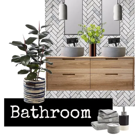 Marble and Wood Bathroom Interior Design Mood Board by Janine on Style Sourcebook