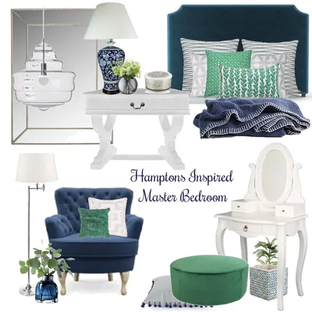 Concept 1 - Hamptons Bedroom Interior Design Mood Board by Blush Interior Styling on Style Sourcebook