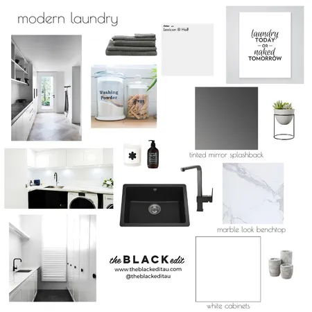 Modern Laundry Interior Design Mood Board by THE BLACK EDIT on Style Sourcebook